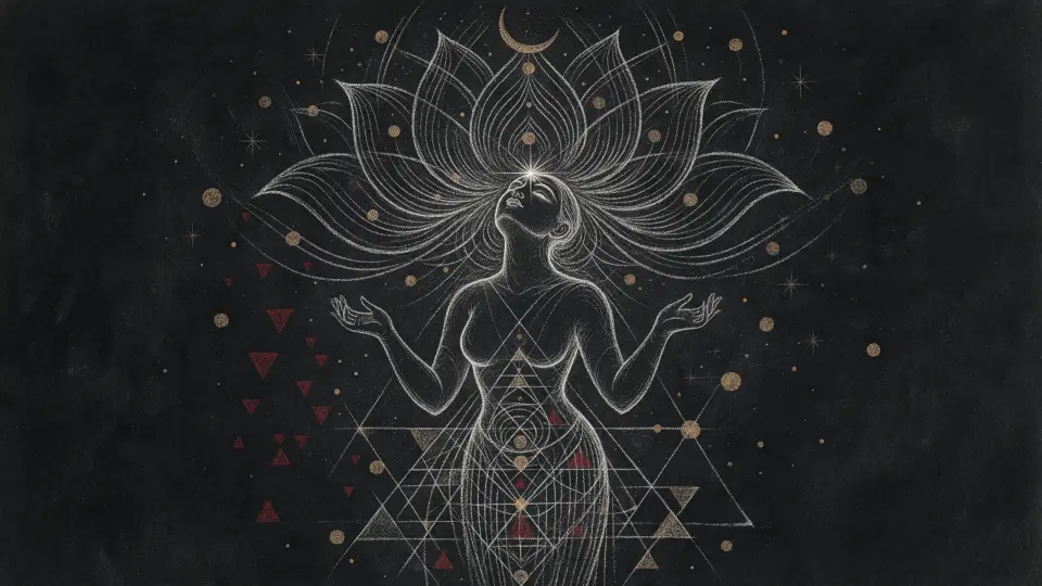 Crown energy expanding outward, altered states in a Shaktipat session